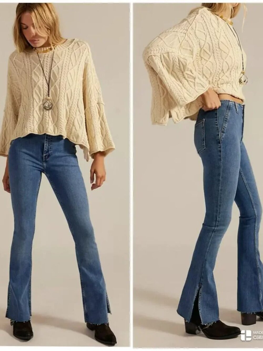 We the Free Level Up Slit Bootcut Jeans Womens 24 Blue Straight Leg Fray Stretch